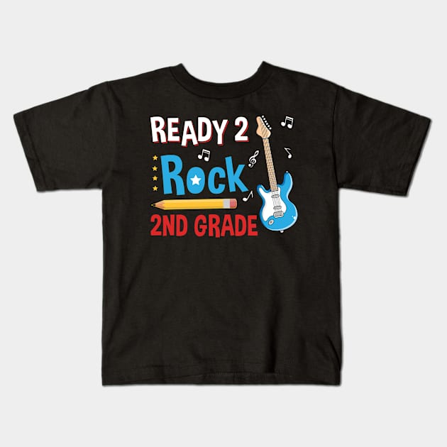 Ready To R0ck 2nd Grade Back To School T-shirt Kids T-Shirt by Bensonn